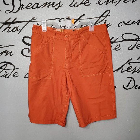 Reversable Orange & Navy Plaid Shorts - 2 shorts in one!  33"W - Picture 2 of 4